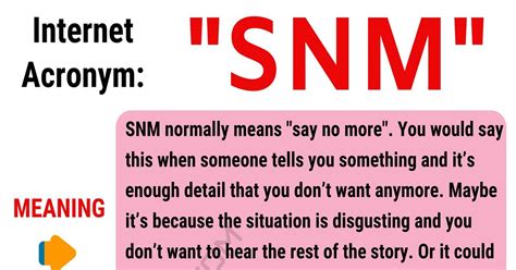 SNM Meaning in Text: Decoding the Latest Acronym。